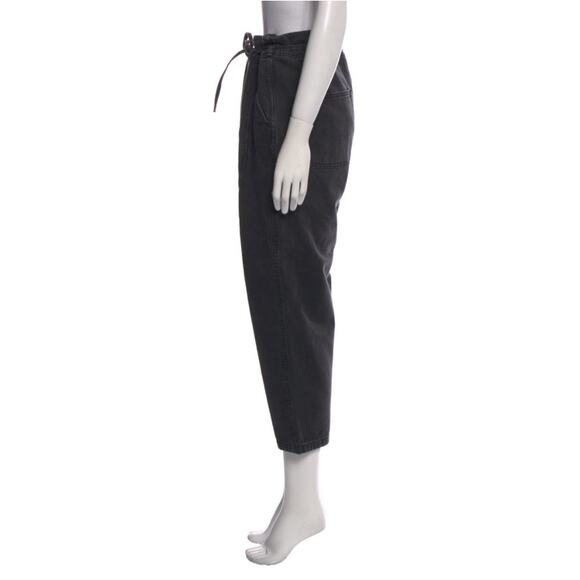 Ulla Johnson Sabi Drawstring Dropped Crotch Tapered Leg Jeans in Black, Size 2 - Picture 3 of 10